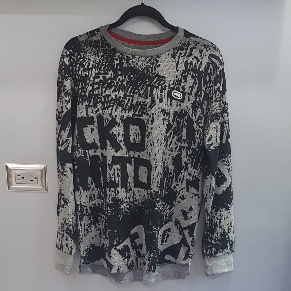 💥Awesome💥Vintage Ecko Black & Gray Graphic Tee
